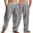 thumbnail image 1 of Handshe Men's Casual Work Pants with Relaxed Straight-Leg and High Waist Wide-Leg Design for Outdoor and Daily Use, 1 of 9