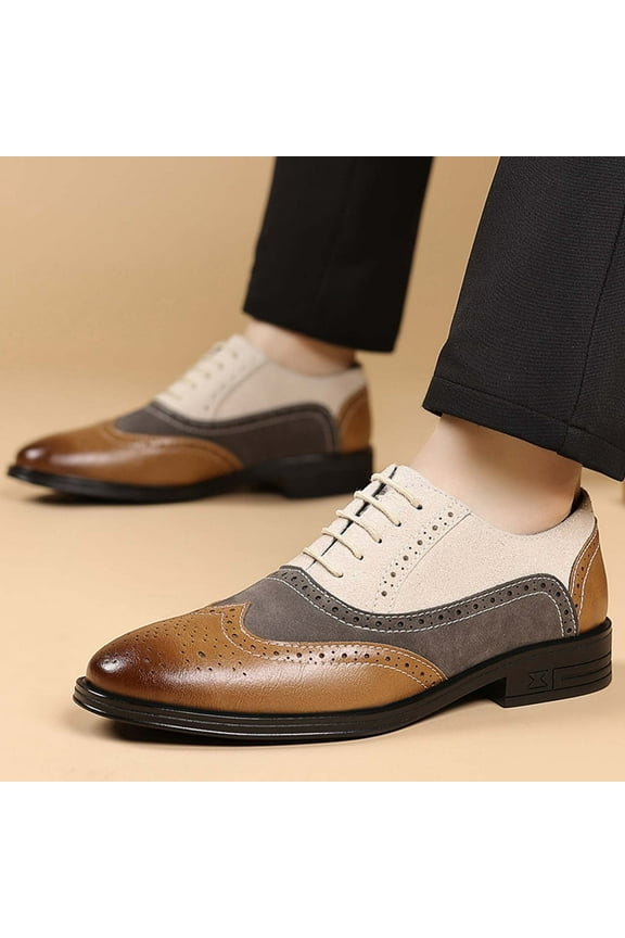 Men's Fashion Casual Business Dress Soft-Sole Leather Shoes - Breathable Summer Design with Solid Color for Office & Formal Events,Plus Size
