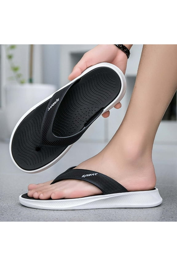 Men's Fashion Casual Outdoor Slides – Soft Sole Non-Slip Thong Sandals with Open-Toe Design for Beachwear & Trendy Summer Footwear,Plus Size