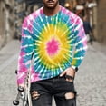 thumbnail image 1 of Handshe Men's Fashion Short Sleeve Round Neck T-Shirt, Tie-Dye Print Breathable Casual Shirt, Long Sleeve Round Neck Top for Everyday Wear and Street Style,Plus Size, 1 of 5