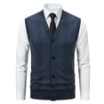 thumbnail image 1 of Handshe Men's Fashion Sleeveless Sweater Vest, Thermal Lined Knit Design with Button Pocket and V-Neck, Winter Layering Essential for Casual Outdoor Style,Plus Size, 1 of 4