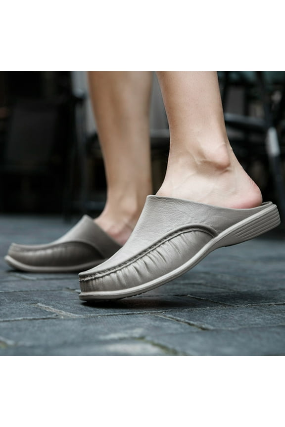 Men's Fashion Soft Soft-Sole Non-Slip Slides – Dual-Purpose Indoor and Outdoor Use with Cushioned Footbed for Casual Home and Travel Footwear,Plus Size