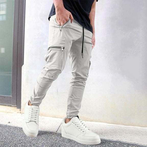 Handshe Men's Fashion Straight Leg Cargo Pants with Casual Design Comfortable Outdoor Daily Wear,Plus Size