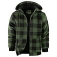 thumbnail image 1 of Handshe Men's Flannel Hooded Jacket, Plaid Full-Zip Warm Long Sleeve for Casual Outdoor and Everyday Wear, 1 of 4