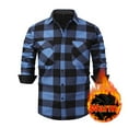 thumbnail image 1 of Handshe Men's Flannel-Lined Shirt Jacket, Button-Down Collar with Checkered Design, Dual Pockets Winter Warm Thermal Insulated Casual Outerwear for Fall and Outdoor Activities, 1 of 6