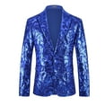 thumbnail image 1 of Handshe Men's Formal Blazer, Solid Color with Sequins and Pockets, Single Button Slim Fit for Wedding and Business Wears, 1 of 9