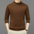 thumbnail image 1 of Handshe Men's Half High Neck Sweaters, Thickened Warm Solid Color Pullover Tops for Winter Outdoor Activities, Hiking and Casual Layering,Plus Size, 1 of 5