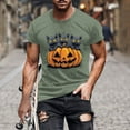 thumbnail image 1 of Handshe Men's Halloween Graphic Round Neck Short Sleeve T-Shirt - Stylish Blouse, 1 of 5