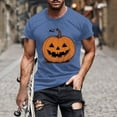 thumbnail image 1 of Handshe Men's Halloween Printed Round Neck Short Sleeve T-Shirt - Casual Daily Wear, 1 of 5