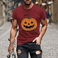 thumbnail image 1 of Handshe Men's Halloween Printed Round Neck Short Sleeve T-Shirt - Casual Daily Wear, 1 of 5