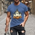 thumbnail image 1 of Handshe Men's Halloween Printed Short Sleeve Round Neck T-Shirt - Casual Fashion Blouse, 1 of 5