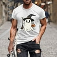thumbnail image 1 of Handshe Men's Halloween Themed Round Neck Short Sleeve T-Shirt - Trendy Top, 1 of 5