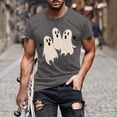 thumbnail image 1 of Handshe Men's Halloween Themed Short Sleeve Round Neck T-Shirt - Fashion Blouse, 1 of 5