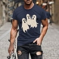 thumbnail image 1 of Handshe Men's Halloween Themed Short Sleeve Round Neck T-Shirt - Fashion Blouse, 1 of 5