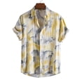 thumbnail image 1 of Handshe Men's Hawaiian Patchwork Short - Sleeve Beach Casual Shirt, 1 of 9