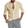 thumbnail image 1 of Handshe Men's High - Neck Thickened Long - Sleeve T - Shirt - Solid Color Bottoming Top, 1 of 6