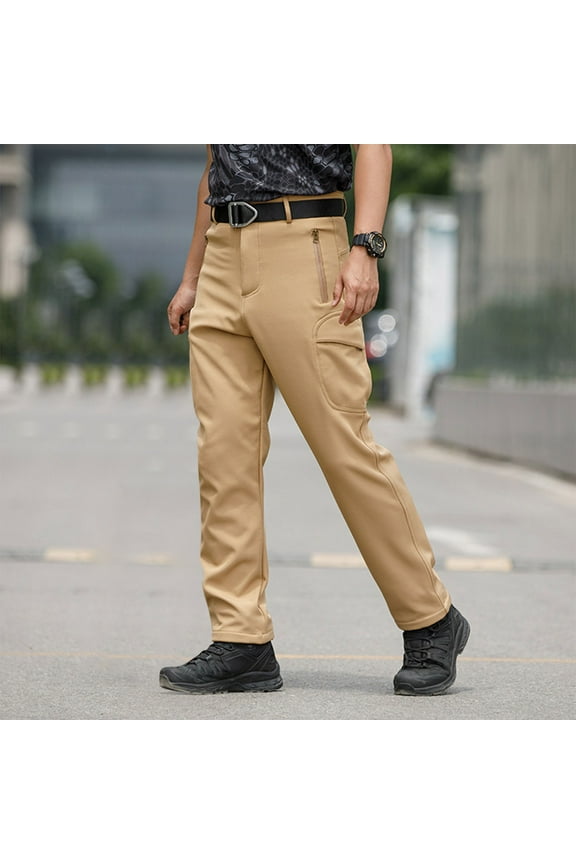 Men's Hiking Pants, Fashionable Outdoor Softshell with Fleece-Lined Insulation, Windproof and Thermal for Climbing, Trekking and Daily Wear
