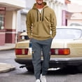 thumbnail image 1 of Handshe Men's Hooded Sweatshirt and Jogger Set, Solid Color Casual Loose Fit with Pockets & Drawstring, Athleisure Lounge Wear for Everyday Comfort, 1 of 4