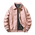 thumbnail image 1 of Handshe Men's Leather Biker Jacket, Notched Collar Retro Streetwear, Long Sleeve No Hood Motorcycle Outerwear for Men, American Classic Vintage Style,Plus Size, 1 of 5