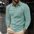 thumbnail image 1 of Handshe Men's Long Sleeve Casual Shirt, Summer Lightweight Button-Up Collar T-Shirt Top for Outdoor Daily Wear, 1 of 9