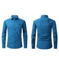 thumbnail image 1 of Handshe Men's Long Sleeve Casual Shirt, Wrinkle-Proof Stretch Turn-Down Collar Button Pocket Solid Color Business Fashion Shirt for Men, Outdoor Office Daily Wear,Plus Size, 1 of 5