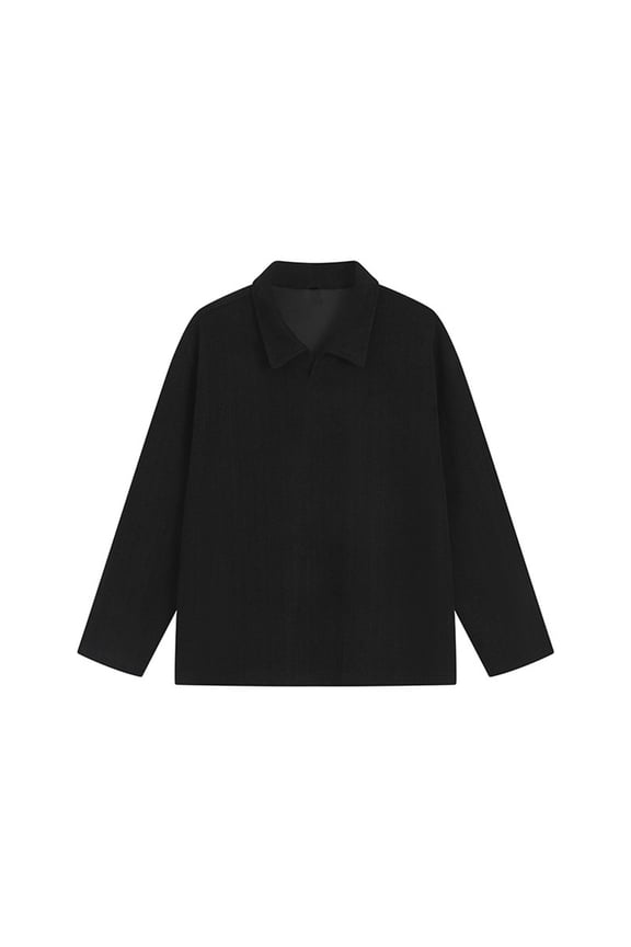 Men's Long Sleeve Half-Button Collar Pullover Shirt, Fashion Solid Color Stylish Design for Casual and Business Casual Attire