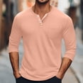 thumbnail image 1 of Handshe Men's Long Sleeve Henley Button Shirt, Design Solid Color Casual Shirts for Outdoor Hiking Daily Wear, 1 of 9