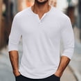 thumbnail image 1 of Handshe Men's Long Sleeve Henley Button Shirt, Design Solid Color Casual Shirts for Outdoor Hiking Daily Wear, 1 of 9