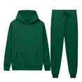 thumbnail image 1 of Handshe Men's Long Sleeve Hoodie and Drawstring Pants Set, Solid Color Pullover Hooded Sweatshirt, Casual Sportswear Outdoor Jogging Gym Essentials,Plus Size, 1 of 7
