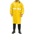 thumbnail image 1 of Handshe Men's Long Sleeve Raincoat, Heavy Rainproof Long-Length Hiking Coat with Reflective Safety Strips, Solid Color Outdoor Waterproof Jacket for Trekking Camping,Plus Size, 1 of 6