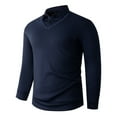 thumbnail image 1 of Handshe Men's Long Sleeve Shirt, Fashion Solid Color Business Casual Half-Button Collared Shirt for Office Wear and Business Attire, 1 of 6