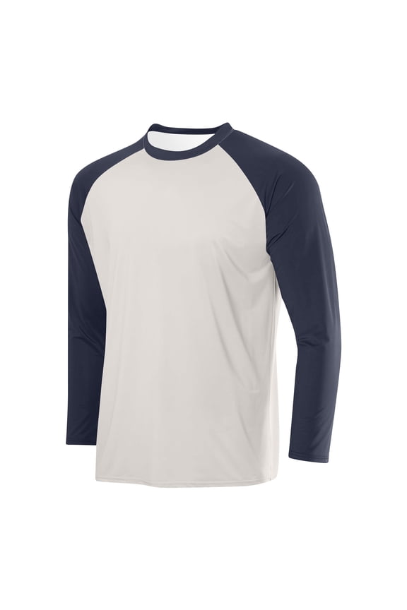 Men's Long Sleeve Shirt, Solid Raglan Mesh Breathable Athletic for Workout Training Active Style