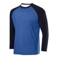 thumbnail image 1 of Handshe Men's Long Sleeve Shirt, Solid Raglan Mesh Breathable Athletic for Workout Training Active Style, 1 of 8