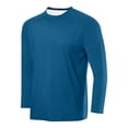 thumbnail image 1 of Handshe Men's Long Sleeve Shirts, Solid Color Raglan Pullover, Breathable Round Neck Casual Athletic Top for Outdoor Training, 1 of 7