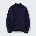 thumbnail image 1 of Handshe Men's Long Sleeve Solid Color Knit Sweater, Stand Collar Fleece-Lined Casual Pullover Top for Fall Winter Layering and Everyday Wear, 1 of 3