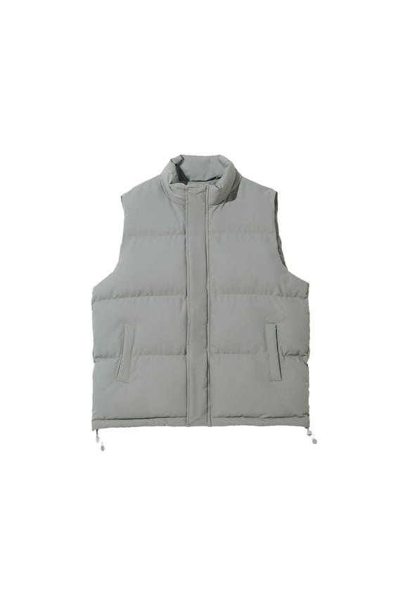 Men's Photography Vest, Solid Color Stand Collar Thermal Outdoor Jacket for Photography and Daily Wear