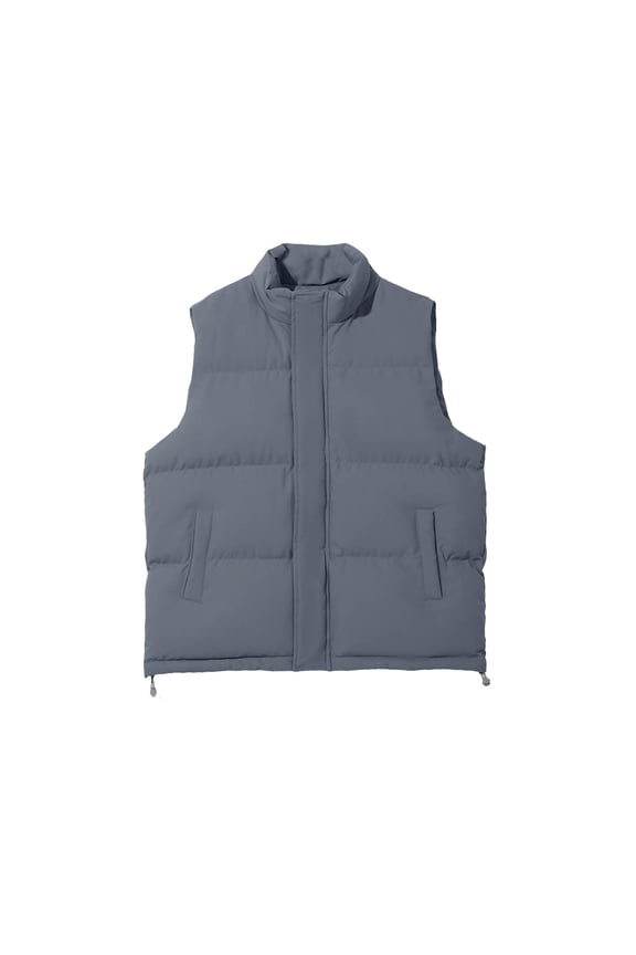 Men's Photography Vest, Solid Color Stand Collar Thermal Outdoor Jacket for Photography and Daily Wear
