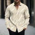 thumbnail image 1 of Handshe Men's Printed Long Sleeve Casual Shirt with Collar, Stylish Relaxed Fit Top for Office Wear, Outdoor Activities and Daily Outfits,Plus Size, 1 of 5