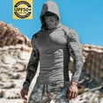 thumbnail image 1 of Handshe Men's Printed Summer Sunscreen Breathable Long - Sleeve Mask Hooded Blouse, 1 of 3