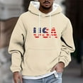 thumbnail image 1 of Handshe Men's Pullover Hoodie, Casual Fashionable Printed Drawstring Long Sleeve Streetwear for Men, Outdoor Daily Wear,Plus Size, 1 of 5