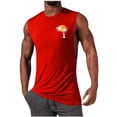 thumbnail image 1 of Handshe Men's Pure Cotton Vest with Hawaiian Coconut Tree Print, High Elasticity Sports Pullover Crew Neck Sleeveless Top for Fitness, Muscle - Show Workout Gym Wear, 1 of 5