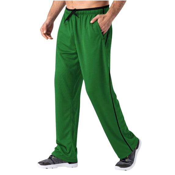 Handshe Men's Quick-Dry Sport Pants with Mesh Pockets Elastic Waist and Drawstring,Plus Size