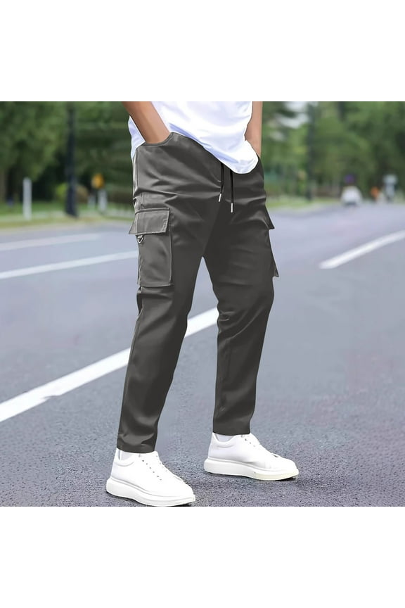 Men's Relaxed Fit Cargo Work Pants with Multiple Pockets Stretch High Elasticity,Plus Size