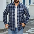 thumbnail image 1 of Handshe Men's Retro Plaid Long Sleeve Shirt, Button-Down Collar with Chest Pocket, Casual Vintage Style for Outdoor Camping and Daily Wear,Plus Size, 1 of 7
