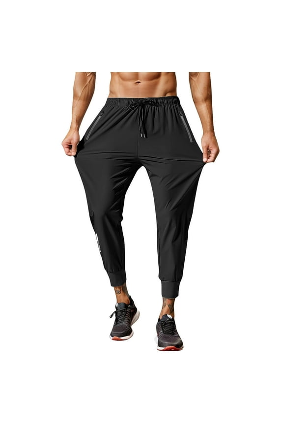 Men's Running Jogger Pants Thin & Breathable Design Quick-Dry Outdoor Fitness Training Sweatpants,Plus Size