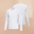 thumbnail image 1 of Handshe Men's Running Workout Shirt, Fashion Casual Solid Color Long Sleeve Round Neck Stretch Athletic Top for Men, Gym Jogging Athletic Base Layer,Plus Size, 1 of 7