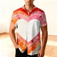 thumbnail image 1 of Handshe Men's Short Sleeve Button-Down Shirt with Print, Casual Comfort for Valentine's Day and Daily Wear, 1 of 9