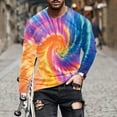 thumbnail image 1 of Handshe Men's Short Sleeve T-Shirts, Stylish Tie-Dye Print Casual Breathable Shirts for Men, Outdoor Activities and Everyday Wear,Plus Size, 1 of 5