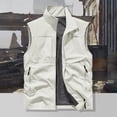thumbnail image 1 of Handshe Men's Sleeveless Vest, Summer Casual Fashion Solid Color Stand Collar Vest for Men, Outdoor Daily Casual Jacket,Plus Size, 1 of 9