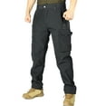 thumbnail image 1 of Handshe Men's Solid Color Fleece-Lined Tactical Work Pants Multi-Functional Outdoor Training Hiking Pants,Plus Size, 1 of 4